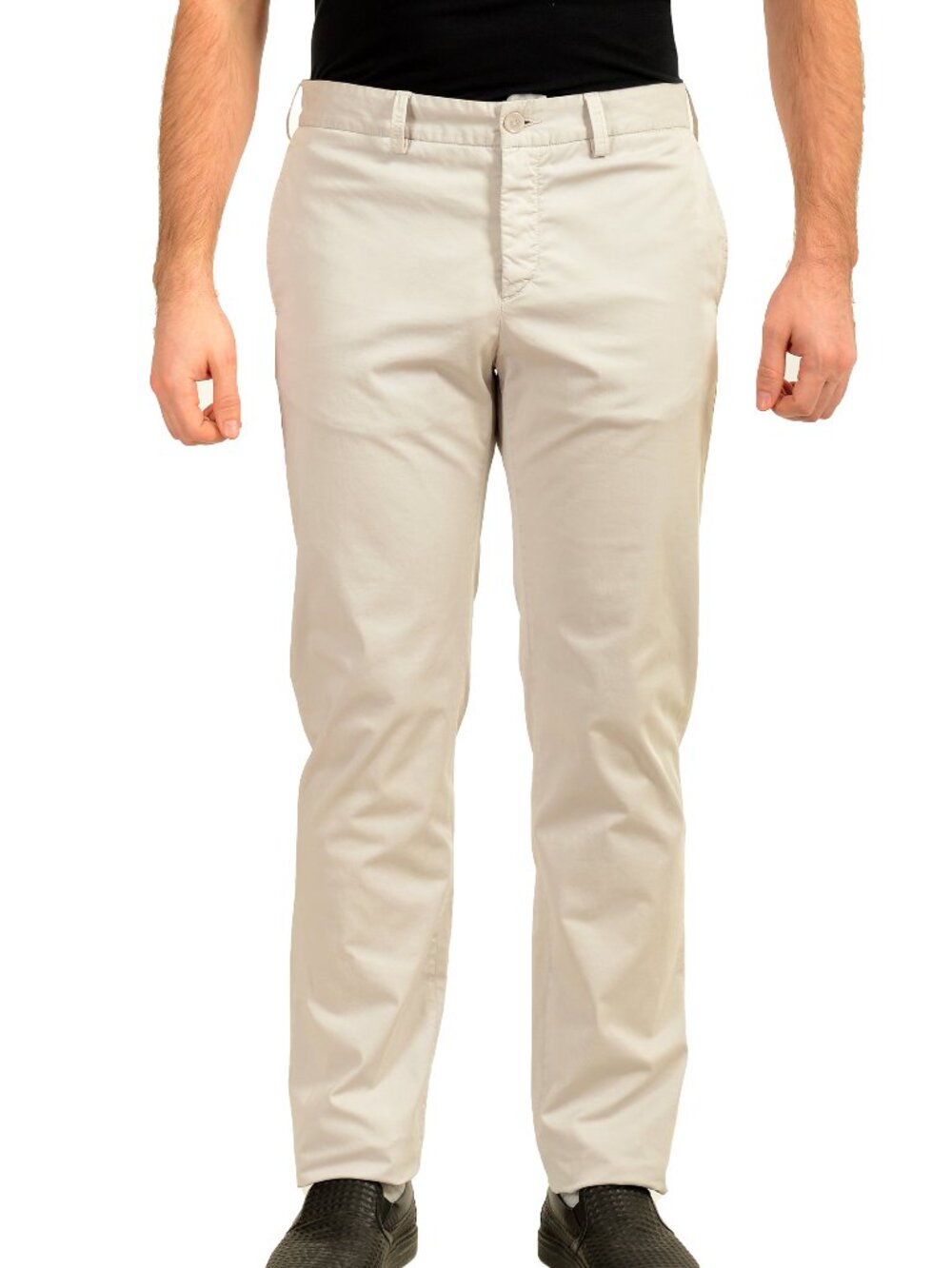 Malo Men's Gray Flat Front Casual Pants US 34 IT 50